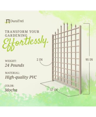Dura-Trel Winchester 57 x 95 Inch PVC Vinyl Outdoor Garden Patio Trellis, Mocha