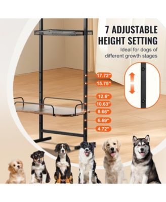 Elevated Pet Feeding Station with Storage Shelves