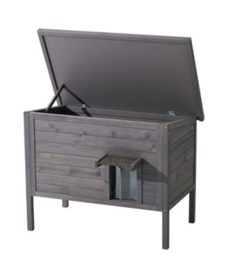 34" Heated & Insulated Wooden Outdoor Cat House