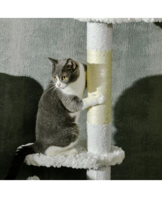88.5"-100.5" Adjustable Height Cat Tree with Cloud Shape Platforms