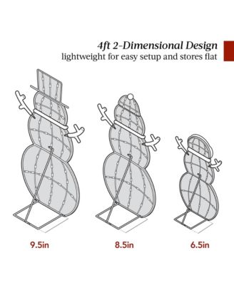 2D Lighted Snowman Family Set Outdoor Yard Decor w/ LED Lights