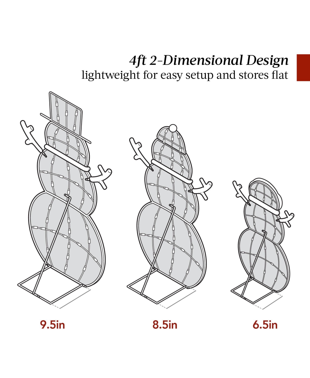 Best Choice Products 2D Lighted Snowman Family Set Outdoor Yard Decor w/ Led Lights 