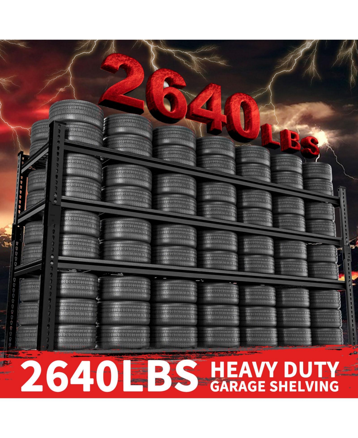 Lovmor 5-Tier 60 in W x 78 in H x 24 in D Adjustable Heavy Duty Metal Shelving Unit