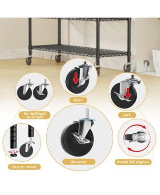 5-Tier 48 in W x 78 in H x 20 in D Height Adjustable Garage Wire Shelving Unit with wheels