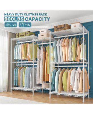 Clothing Rack for Hanging Clothes,Heavy Duty Clothes Rack with Shelves,Portable Closet,Adjustable