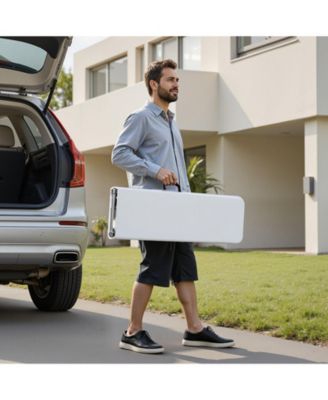 Plastic Folding Bench, 6 ft Portable Foldable HDPE Bench for Indoor Outdoor Picnic, Patio, Camping and Events, 1 Pack, White