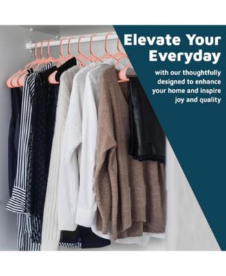 heavy-duty plastic hangers for clothes, dresses & coats non-slip grooves, space-saving design, holds 5 lbs 80-pack, dark brown.