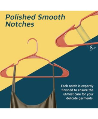 heavy-duty plastic hangers for clothes, dresses & coats non-slip grooves, space-saving design, holds 5 lbs 80-pack, dark brown.
