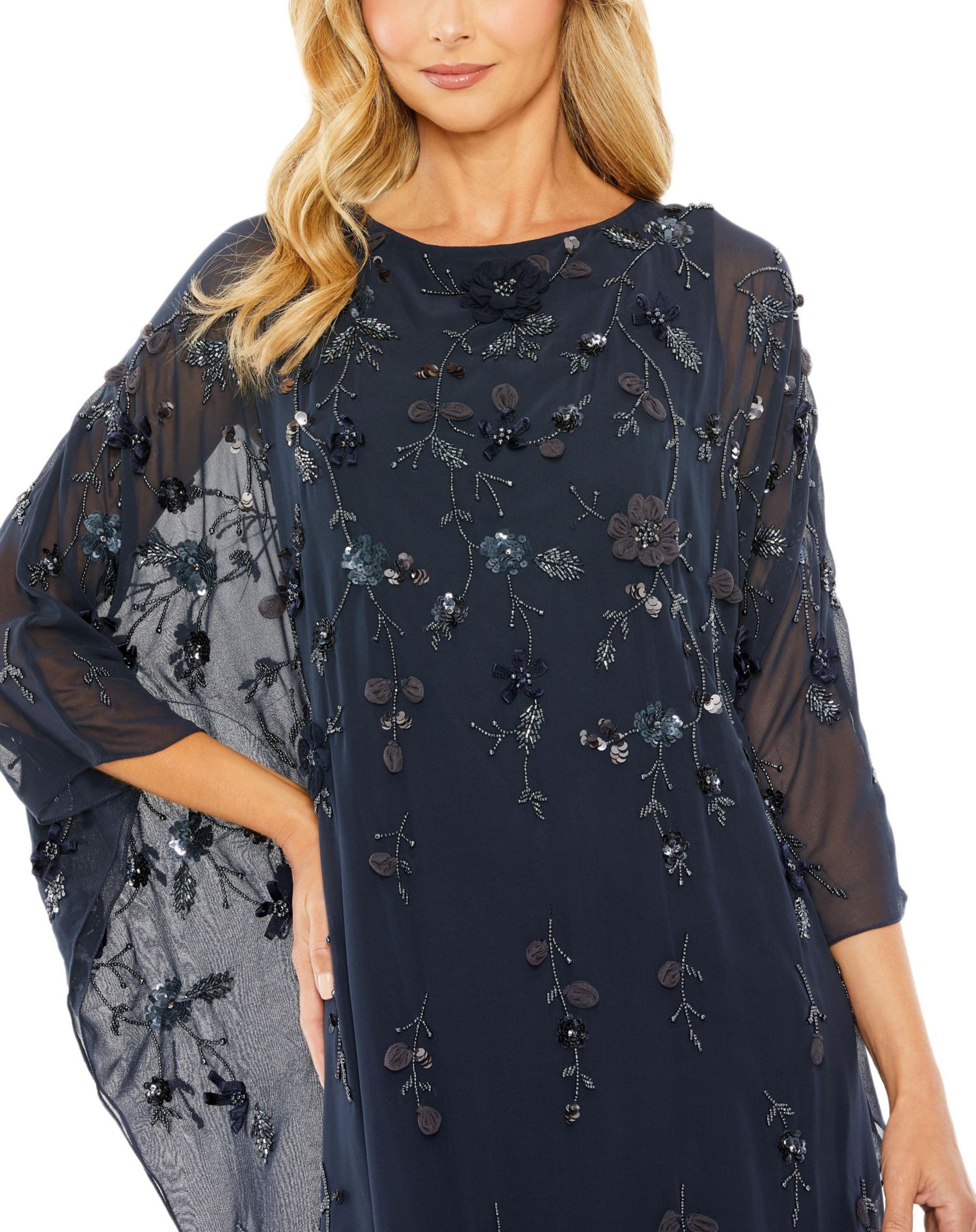 Women's Floral Embellished Trapeze Gown.