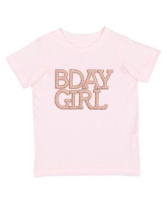 Girls Pearl BDay Patch Short Sleeve T-Shirt
