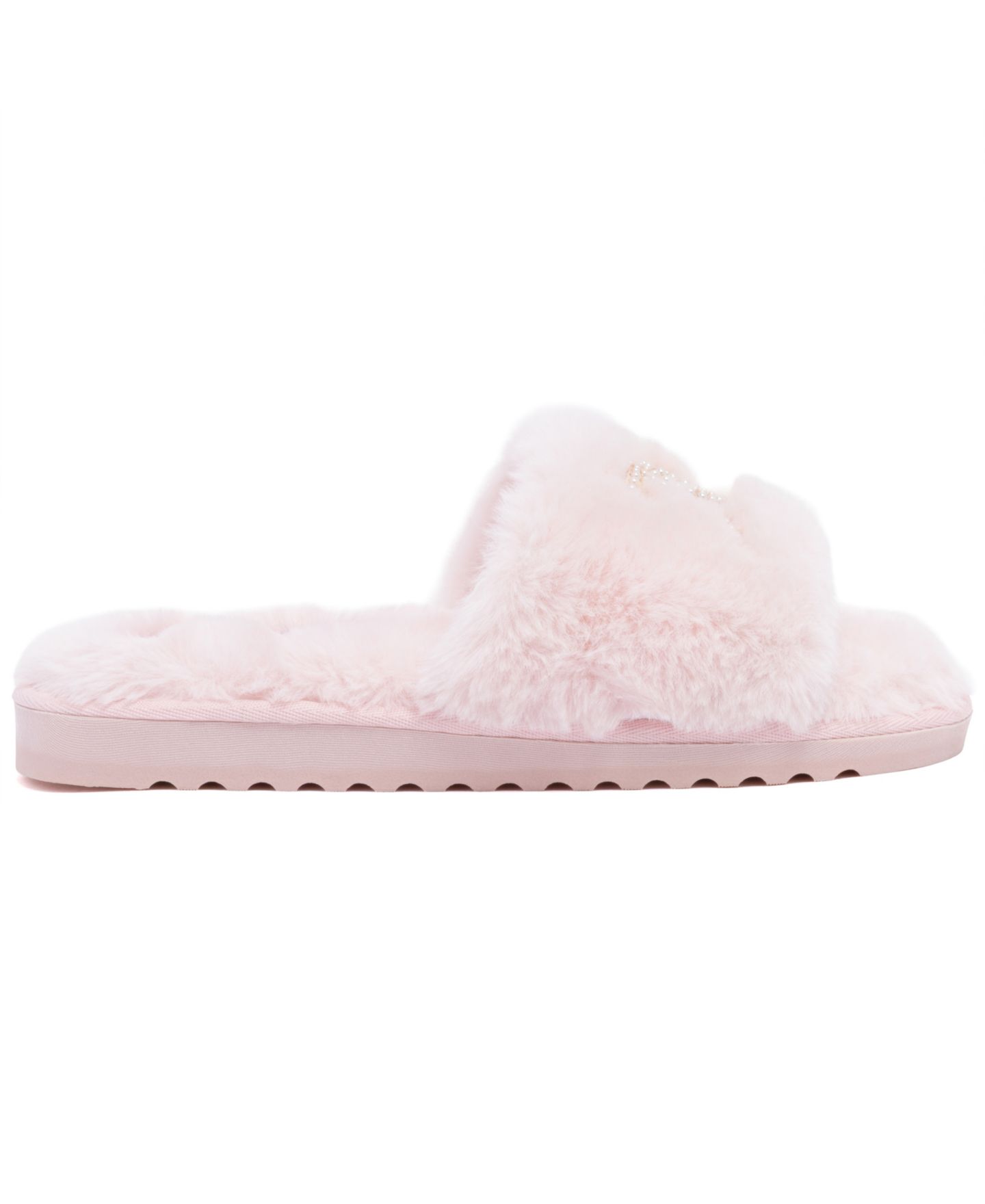 Женские тапочки Juicy Couture Herin Plush Logo Slippers, цвет: Пудровый — фото 2