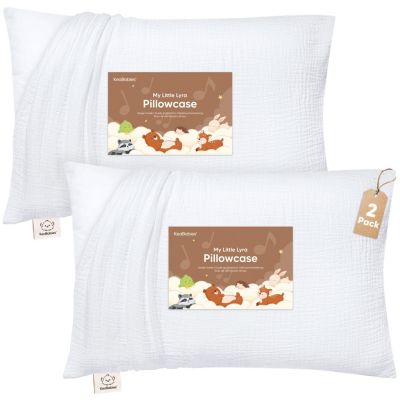 2-Pack Lyra Muslin Toddler Pillowcases 13x18, Organic Cotton Muslin Kids Pillow Case for Girls, Boys, Sleeping, Travel
