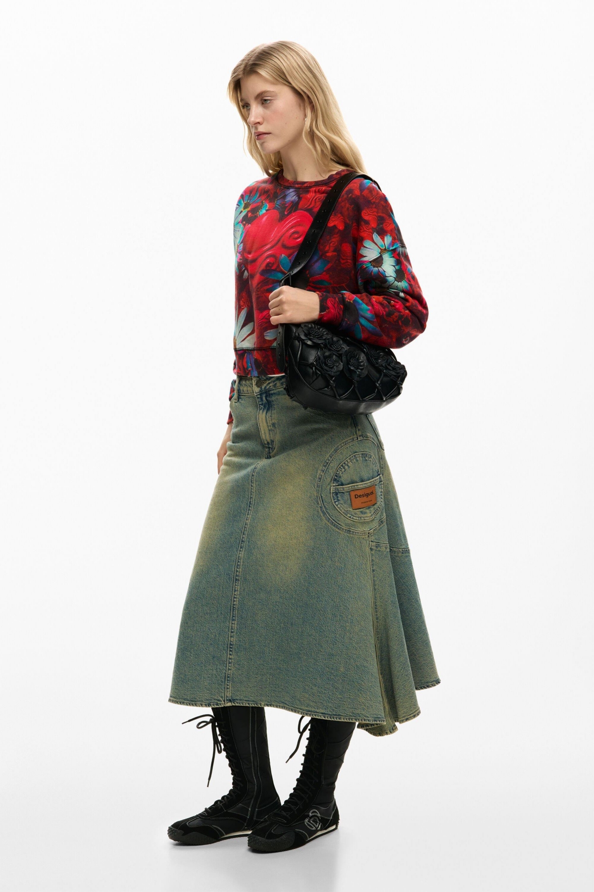 Desigual Women's Small braided floral bag