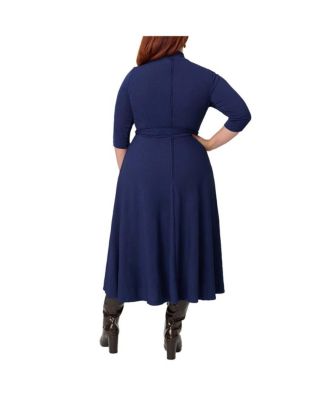 Plus Size 1950s Turtleneck Midi Dress