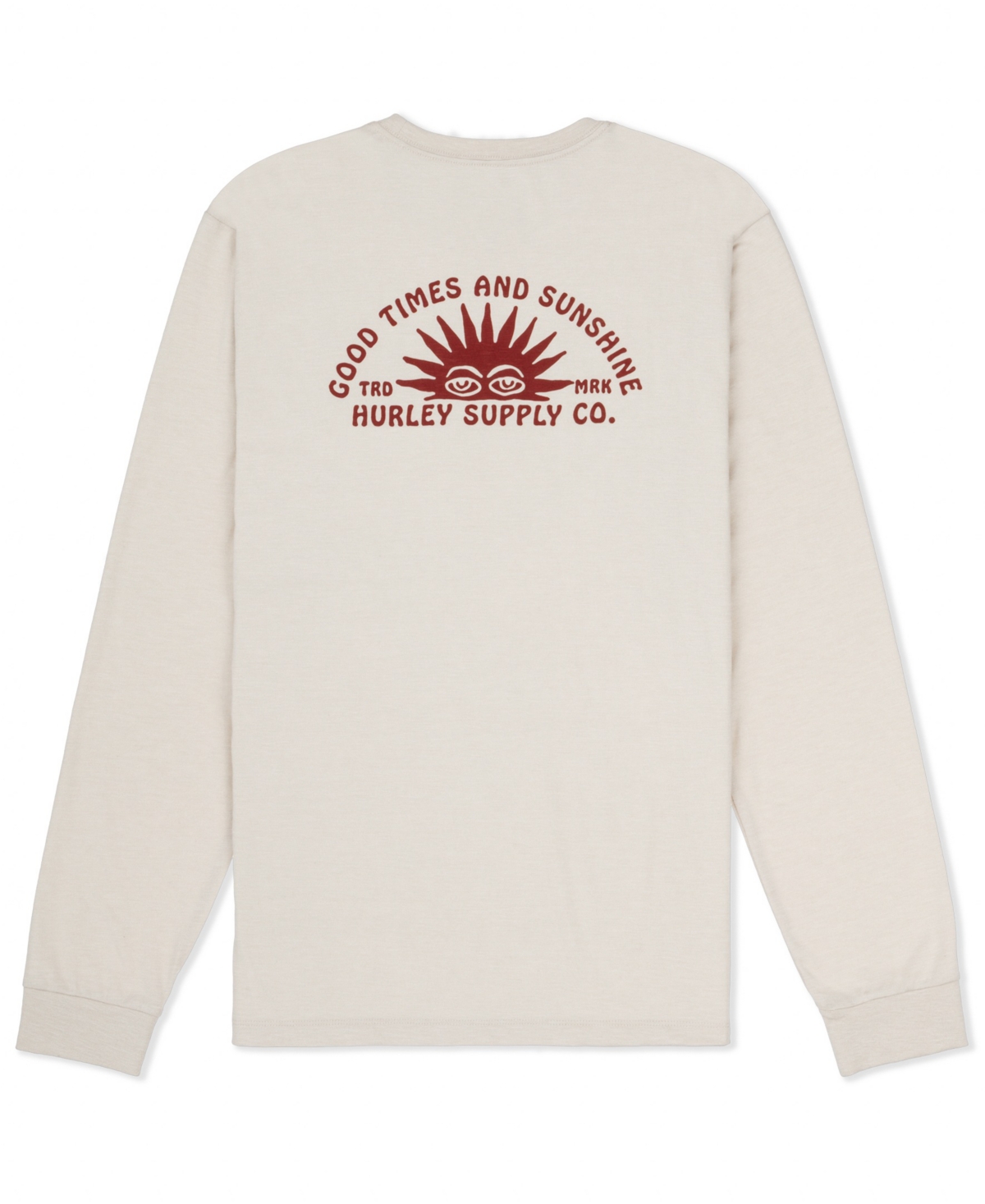 Hurley Men's Sunshine Slub Crewneck Long-Sleeve T-Shirt