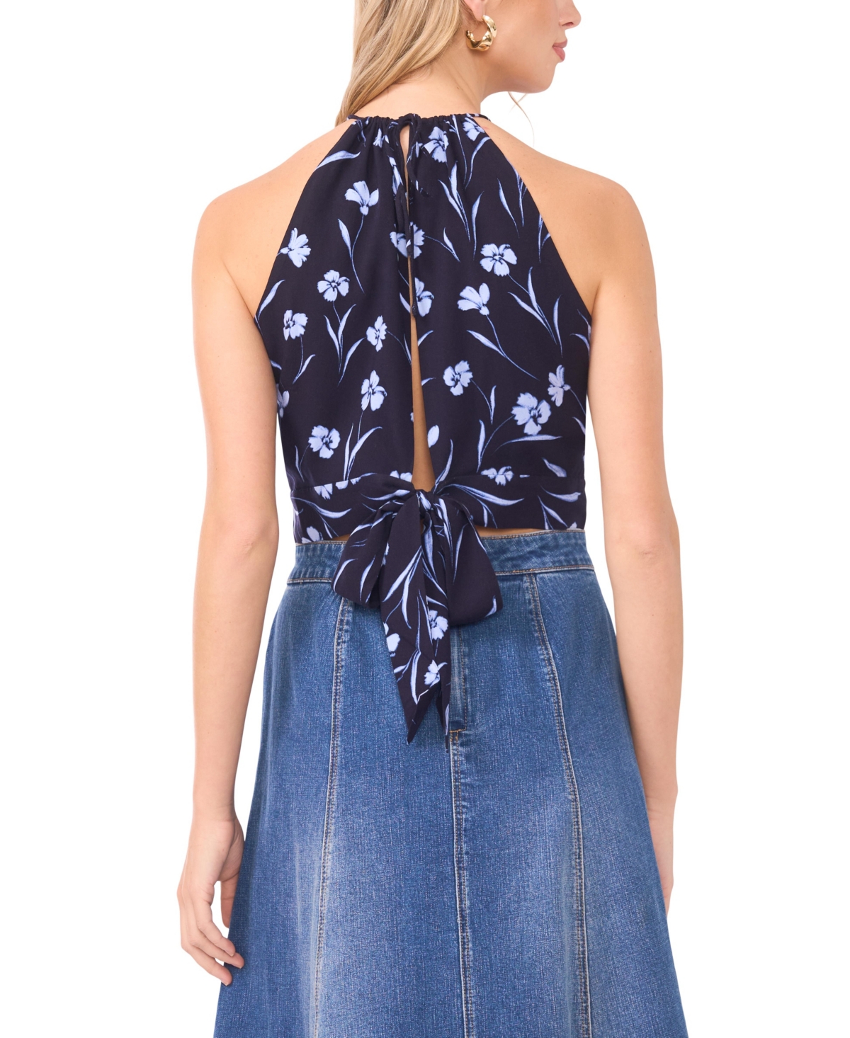 1.state Women's Tie Back Halter Neck Top