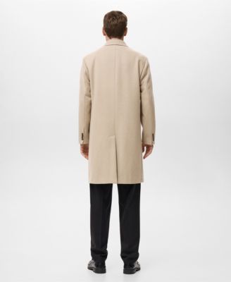 Men's Long Double-Breasted Wool Coat