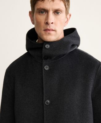 Men's Handmade Wool Hood Coat