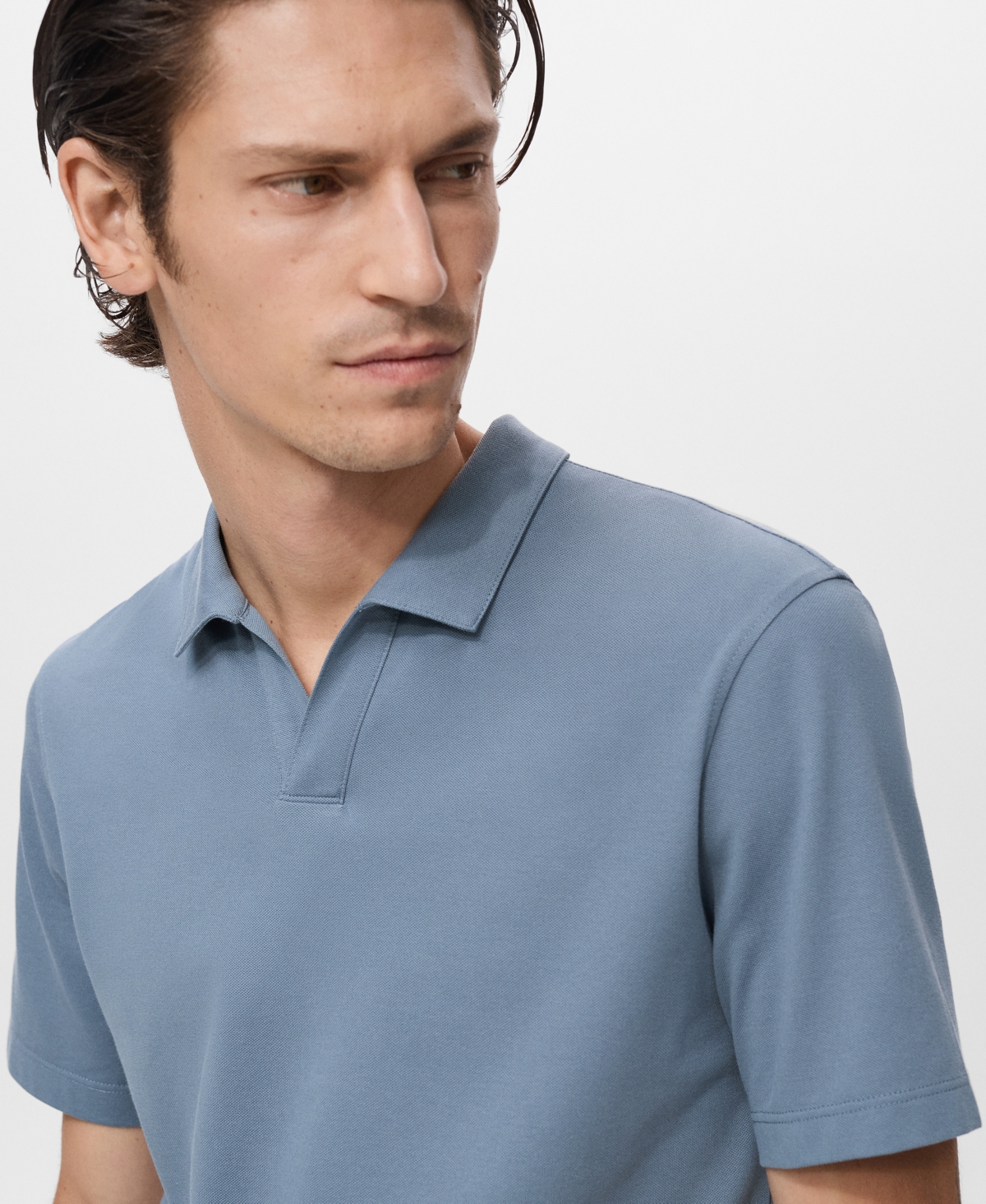 Mango Men's Cotton Pique Polo Shirt