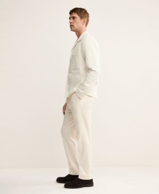 Men's Regular Fit Pleated Cotton Pants