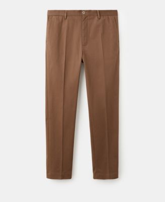 Men's Regular Fit Pleated Cotton Pants