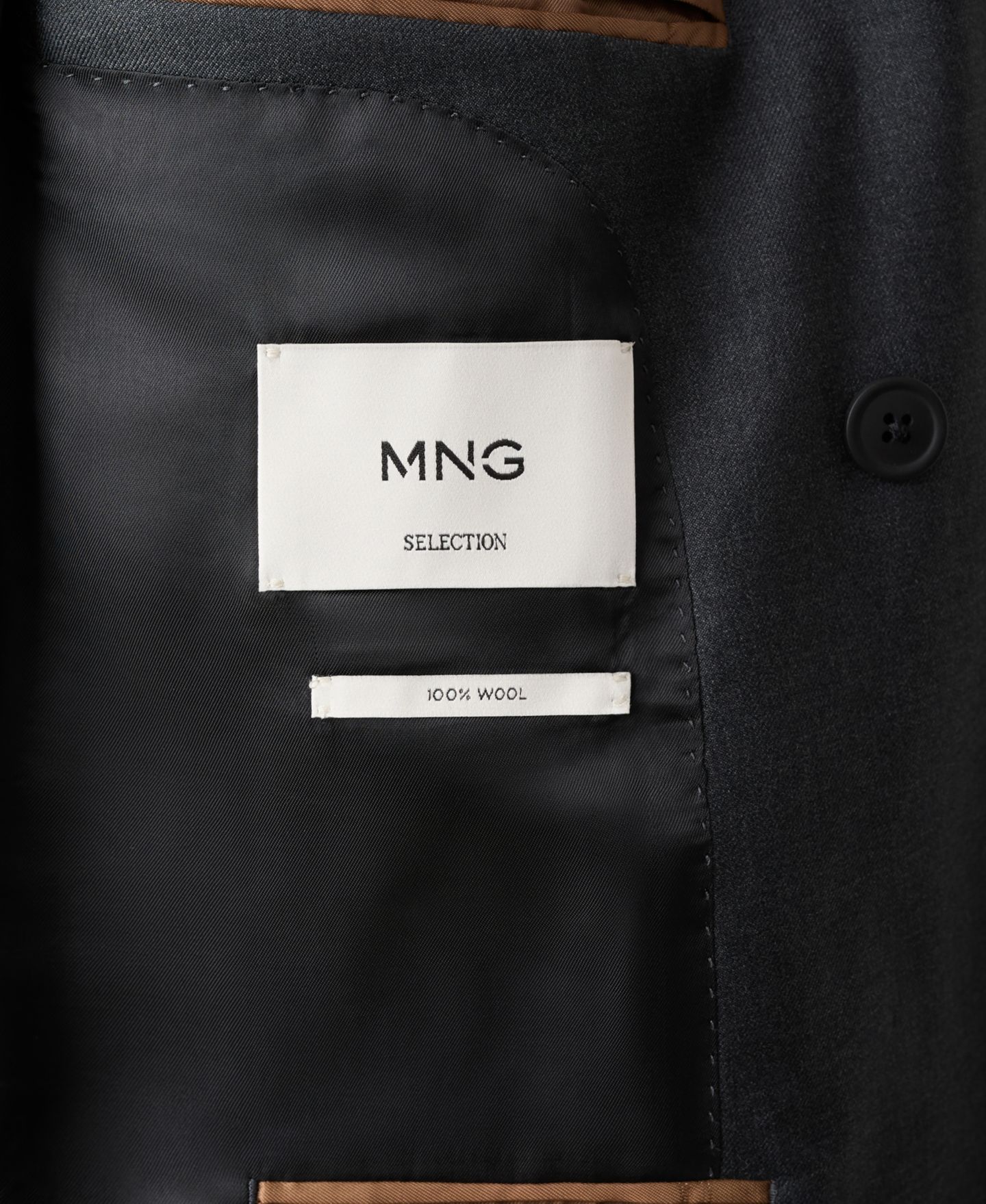 Мужская куртка MANGO Wool Flannel Double-Breasted, цвет: Тёмный меланжевый серый — фото 7