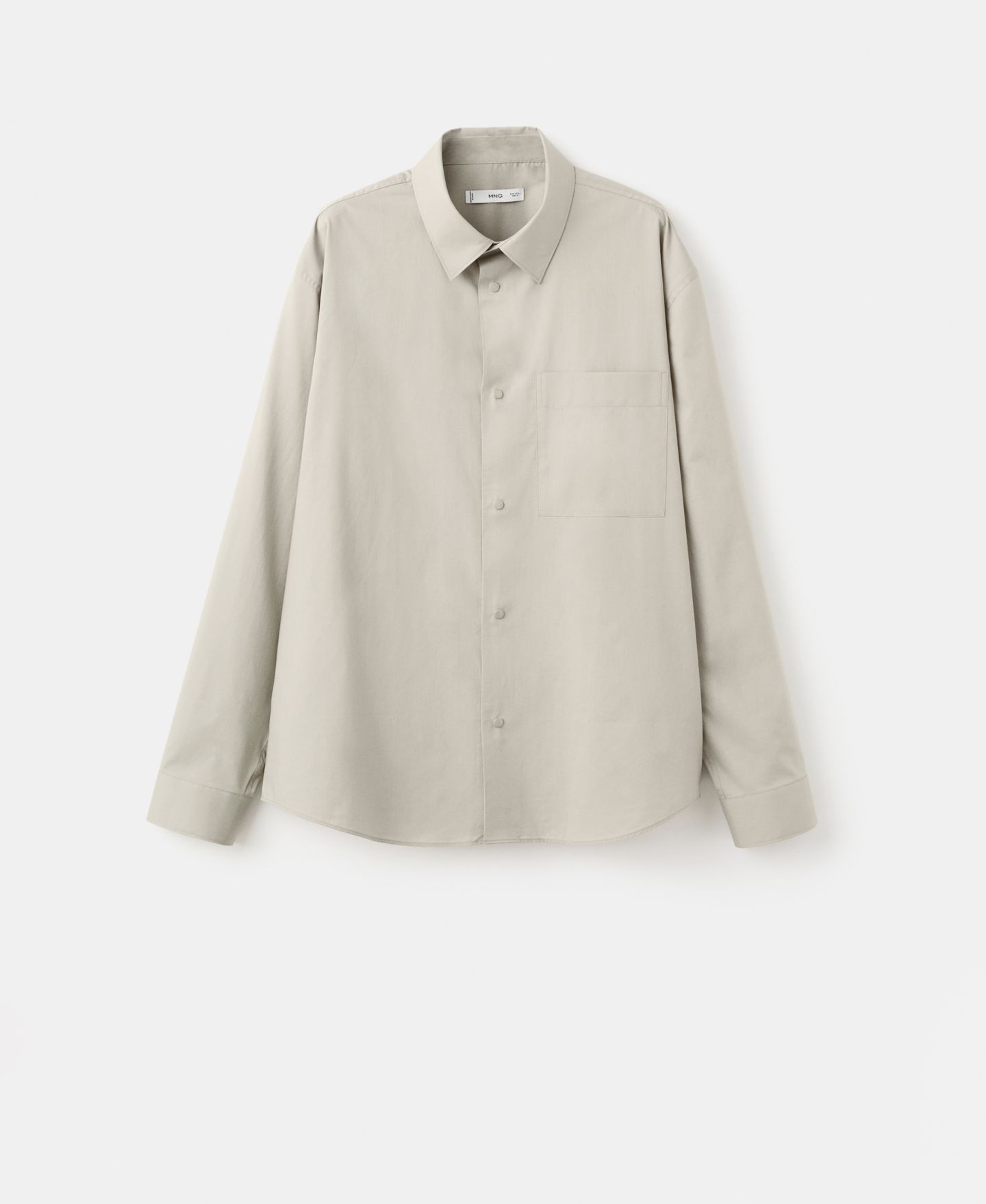 Мужская рубашка Mango Cotton Relaxed-Fit, цвет: Бежевый — фото 2