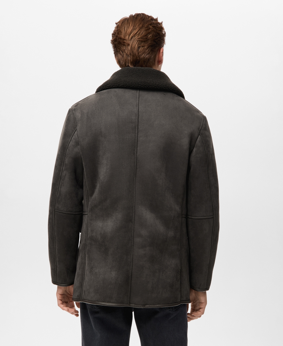 Mango Men's Faux-Shearling Suede Jacket