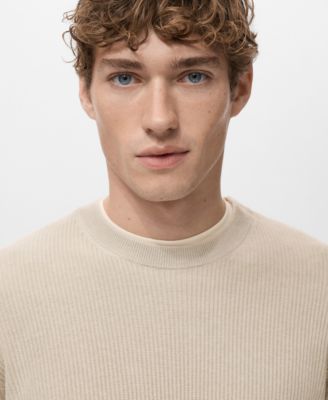 Men's Fine Rib-Knit Cotton Sweater