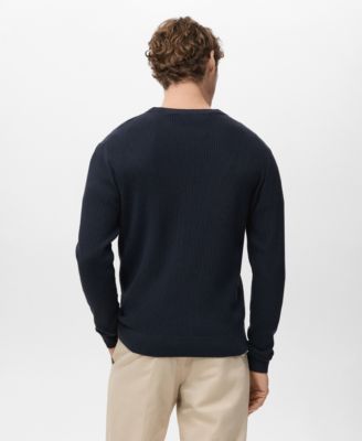 Men's Fine Rib-Knit Cotton Sweater