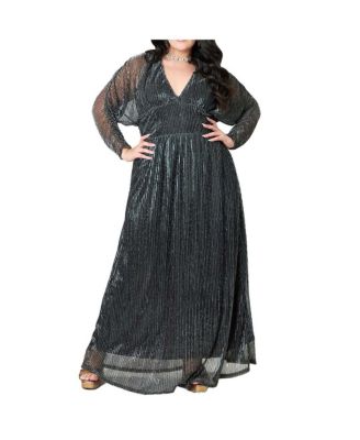 Plus Size Faux Wrap Maxi Dress