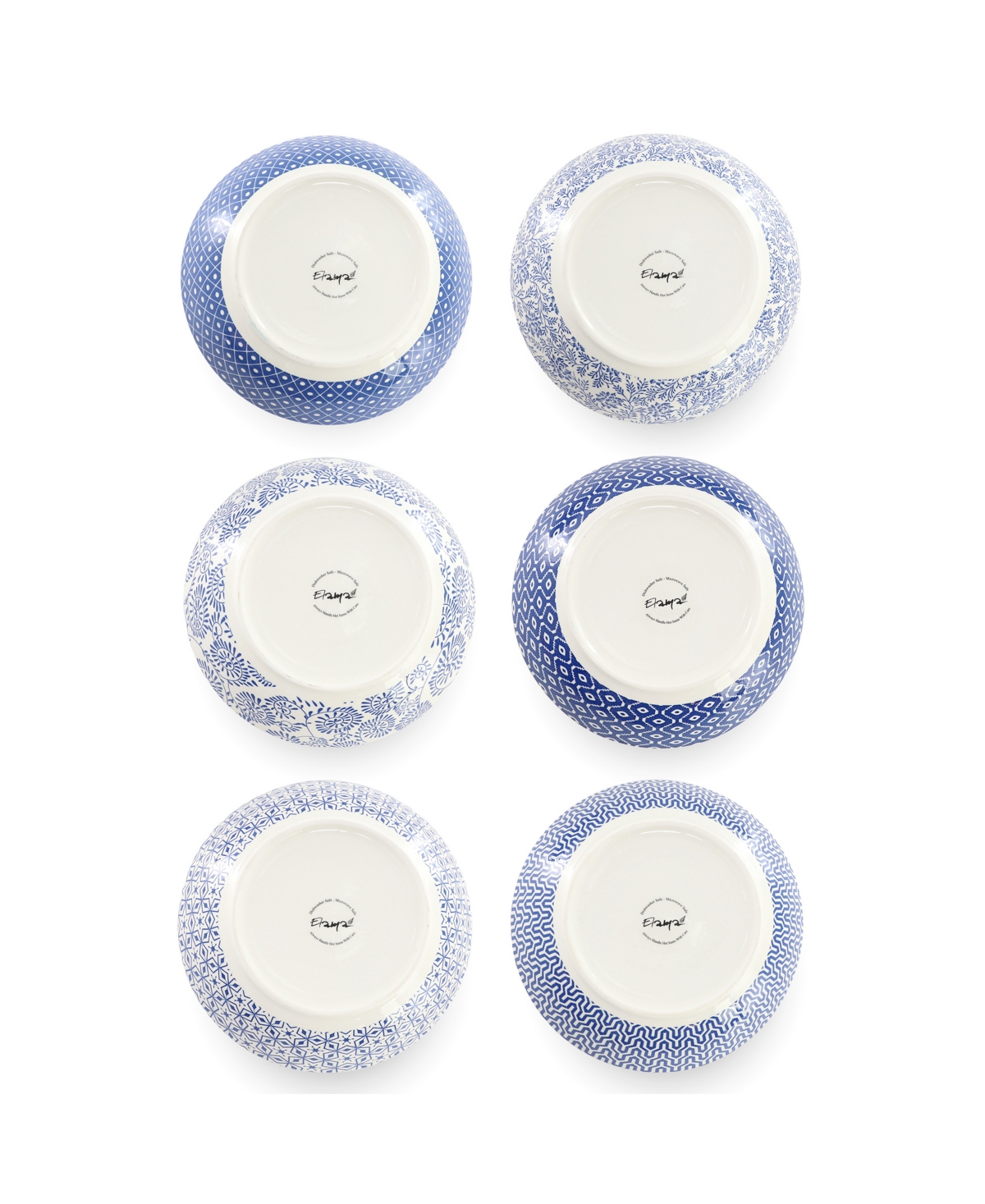 Elama Aurora Pasta Bowls, Set of 6, Service For 6