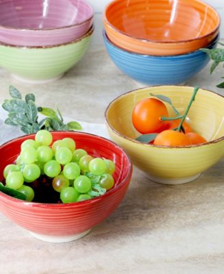 Color Ridge Cereal Bowls, Set of 6