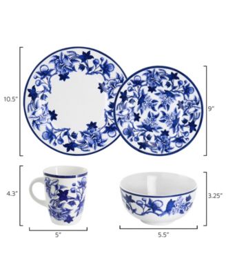 Blue Orchid 16-Pc. Dinnerware Set, Service For 4