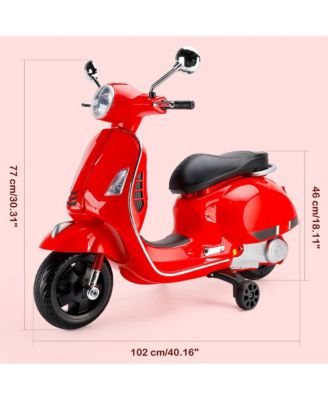 6V 2 MPH Kids Ride-On Motorcycle with Training Wheels, Foot Pedal Drive & MP3 Player