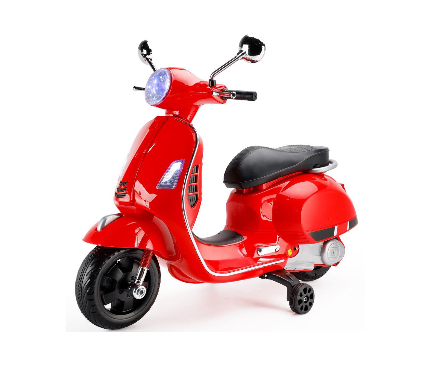 Детская игрушка Bruce & Shark 6V Kids Ride-On Motorcycle with Training Wheels, MP3 Player & Foot Pedal Drive, 60 Lbs., Ages 3-8, цвет: Красный — фото 1