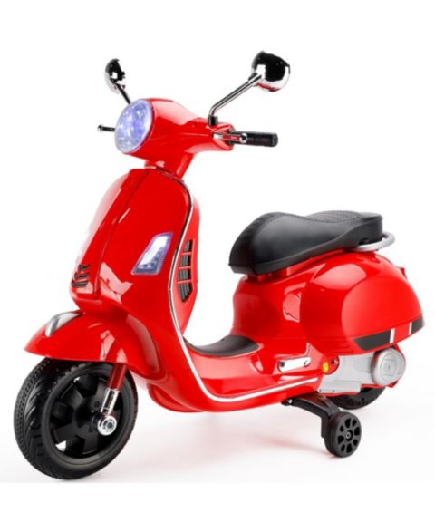 Детская игрушка Bruce & Shark 6V Kids Ride-On Motorcycle with Training Wheels, MP3 Player & Foot Pedal Drive, 60 Lbs., Ages 3-8, цвет: Красный