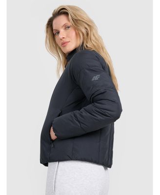 Women's down jacket with synthetic filling - black