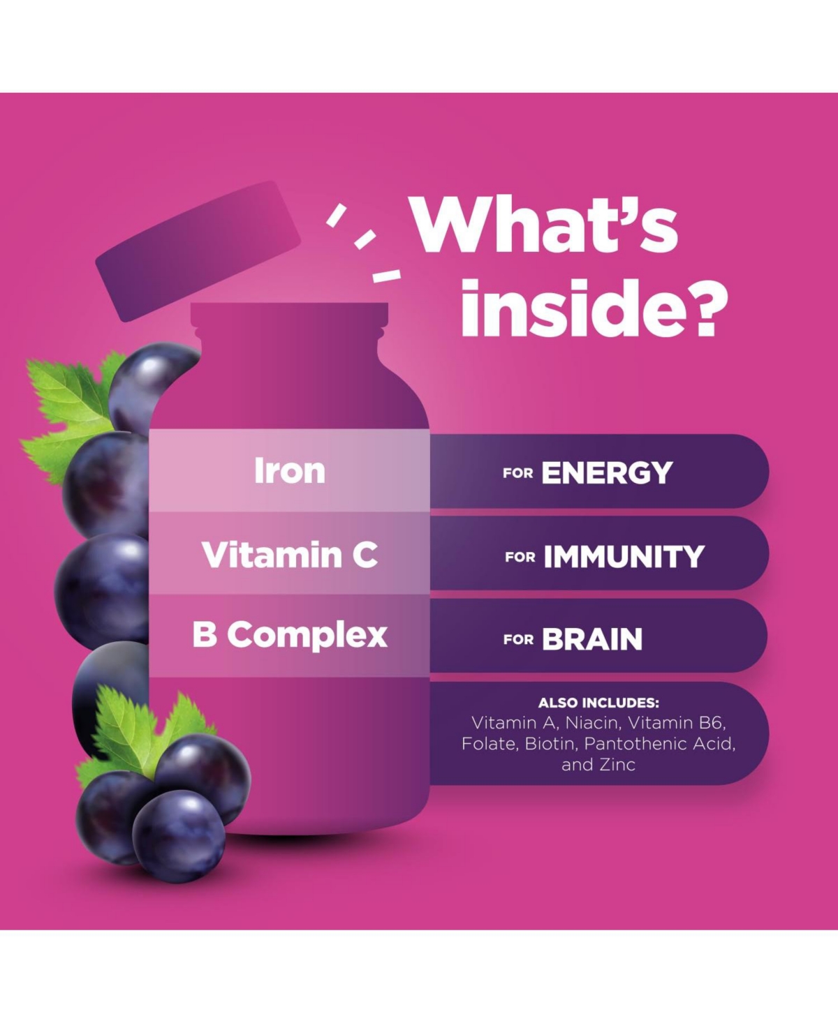 Kids Iron Gummies, Grapes, 60ct