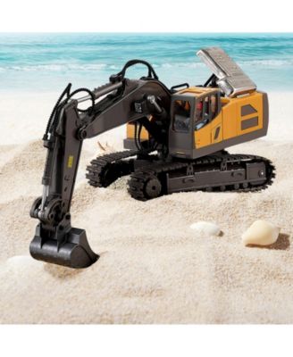 Remote Control Excavator Toy, 11 Channel, 1:20 Scale Remote Control Digger Toy, RC Excavator with Lights & Sound