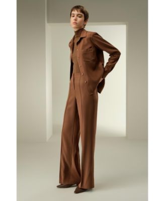 Women's Basic Silk Spread Collar Shirt