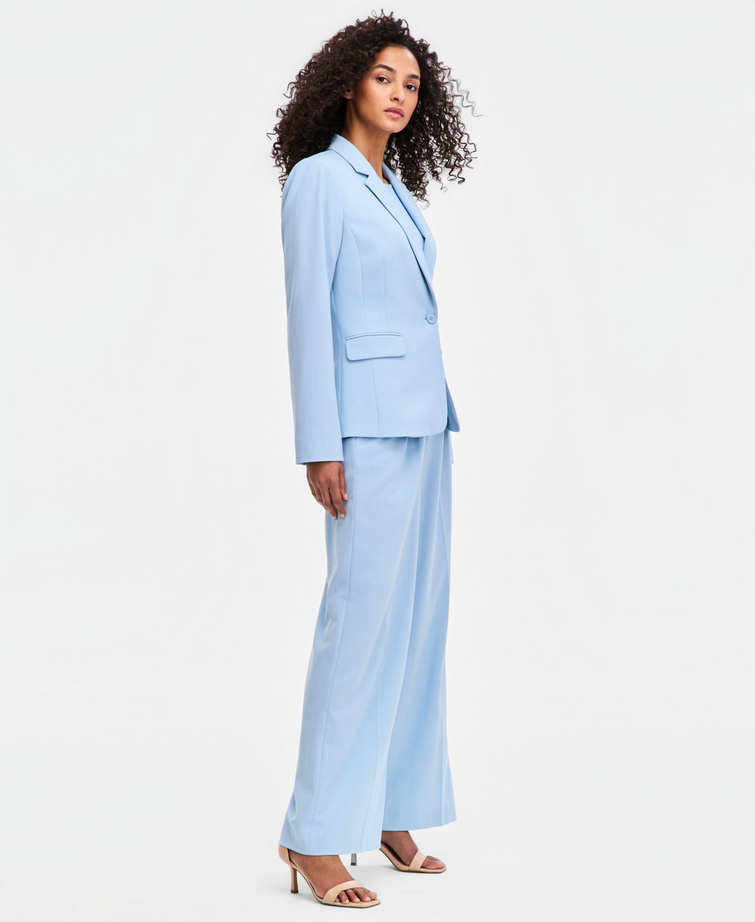 Women's Bi-Stretch One-Button Blazer With Inner-Elastic Retractable Sleeve