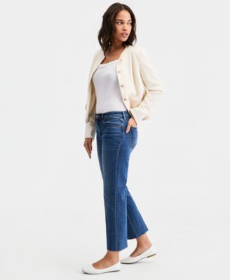 Women's Kennedy Cropped Straight Blind-Hem Jeans