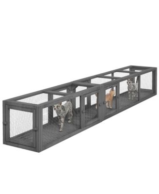 98 Inch Dark Gray 8 Door Outdoor Cat Tunnel