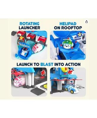 Exclusive Transforming Headquarters Playset – Emergency Rescue Center & Race Track for Die-Cast Cars (Die-Cast Cars not included)