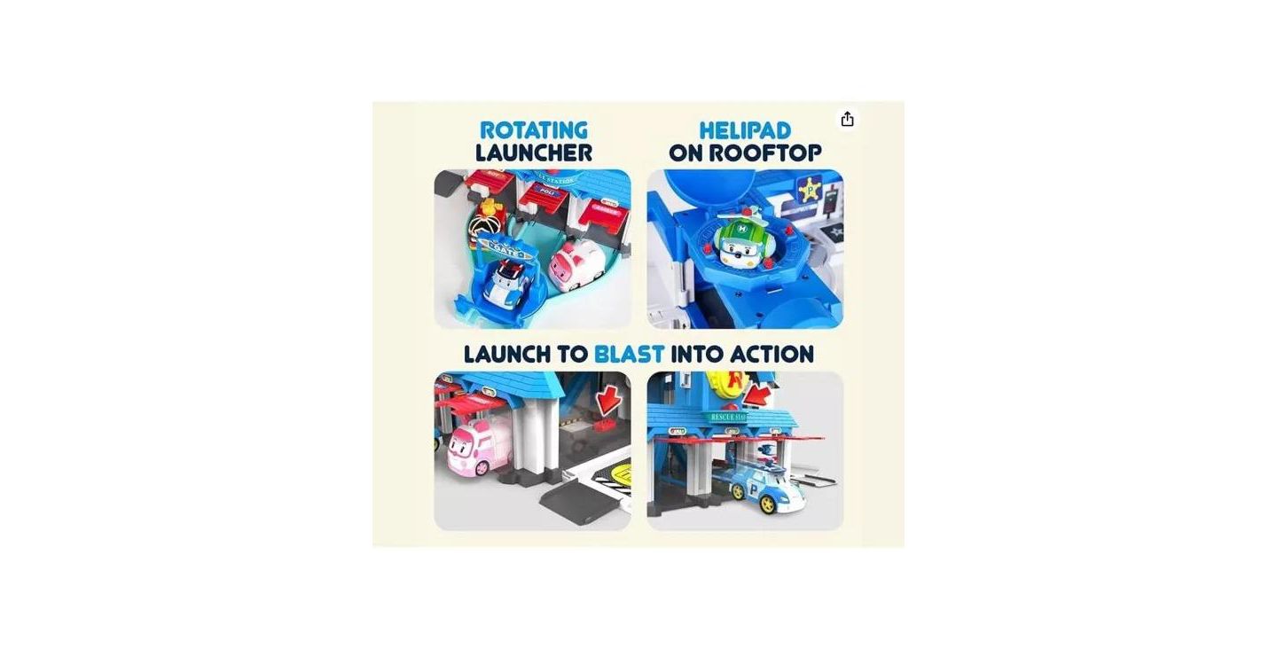 Детский игровой набор Robocar Poli Transforming Headquarters 28-Piece Playset, Ages 3+ — фото 8