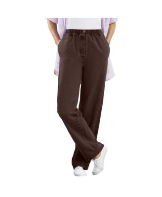 Women's Within Straight-Leg All-Cotton Denim Pull-On 7-Day Elastic-Waist Jeans