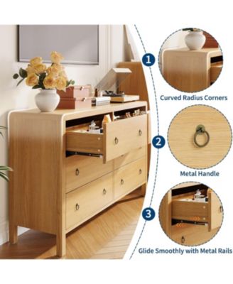 6-Drawer Modern Bedroom Dresser Chest Closet Storage Cabinet Organizer for Bedroom, Living Room, Hallway, Office