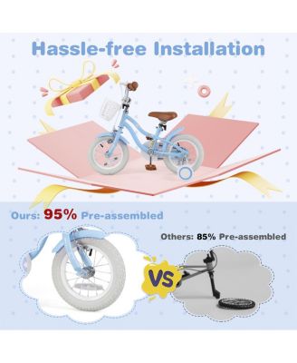 12 Inch Kids Bike with Adjustable Handlebar and Seat for 3-4 Year Old