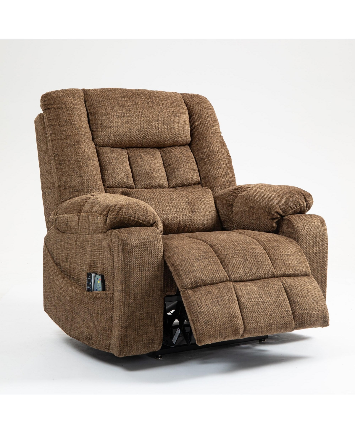 Boyel Living Chenille Power Lift Recliner Chair with Heat and Massage, 4 Okin Motors, Adjustable Headrest Lumbar